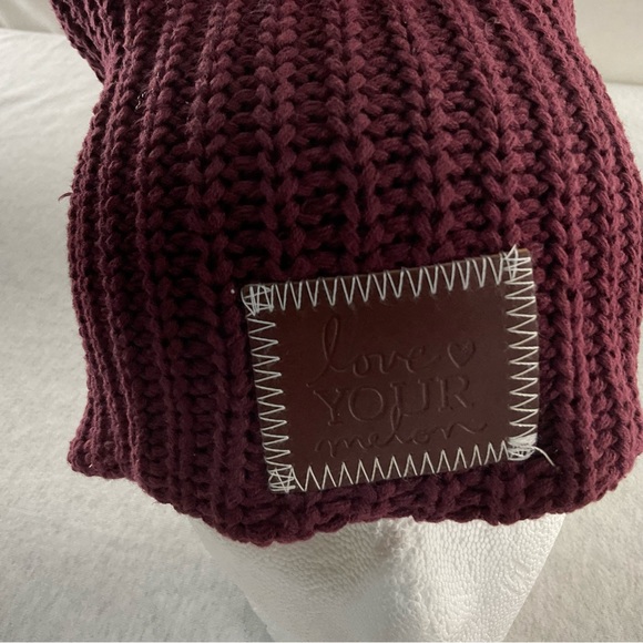 LOVE YOUR MELON 100% COTTON WOMEN’S BEANIE FEATURES A RED MAPLE LEATHER PATCH - Picture 2 of 9